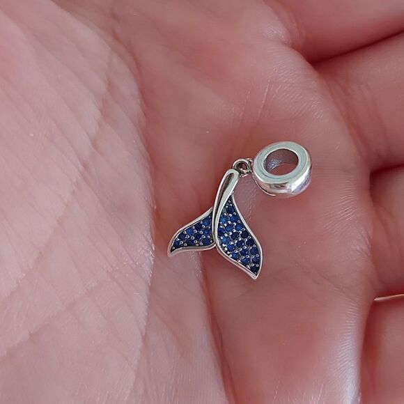 925 Sterling Silver Mermaid Tail Charm - Picture 4 of 8